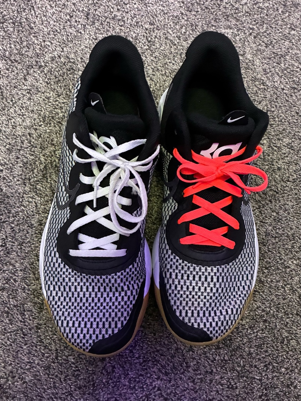 Nike Men's Athletic Knit Sneakers in Black, White & Neon Pink-Red